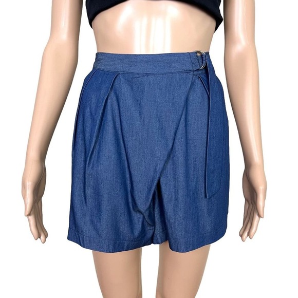 ASTR The Label Chambray Skort Womens Small Blue High Rise Wrap Front EUC - Picture 1 of 10
